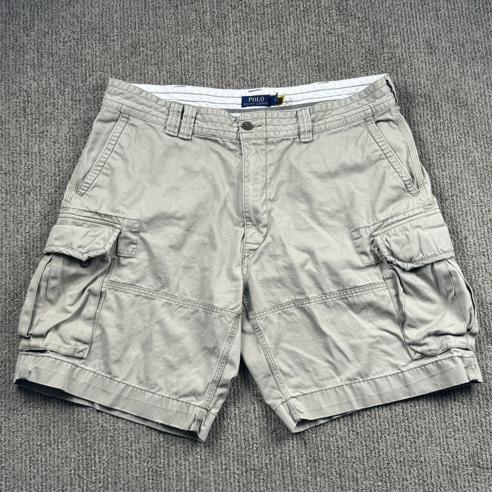 Polo Ralph Lauren Mens 40 Cargo Shorts Heavyweight Cotton Khaki